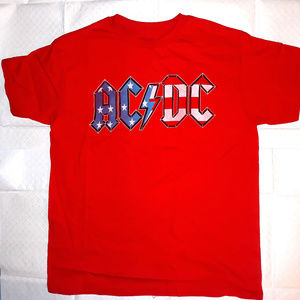 AC/DC USA Flag Logo metal rock Official T-Shirt M L XL Boys 8-20 NWT